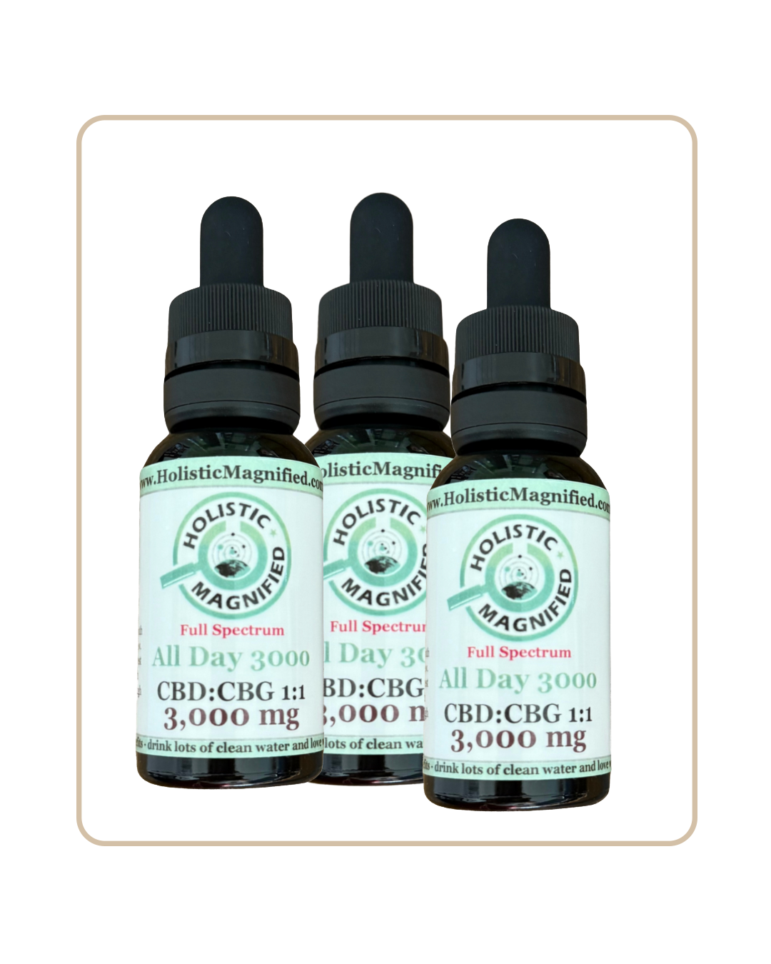 AllDay 3000 :  Tincture - 3,000 mg CBD:CBG - Full Spectrum